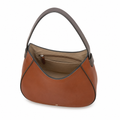 Sorbonne women's light brown shoulder bag hasp closure detail