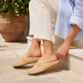 Saint-Tropez women's beige mule-style sandals alternate view