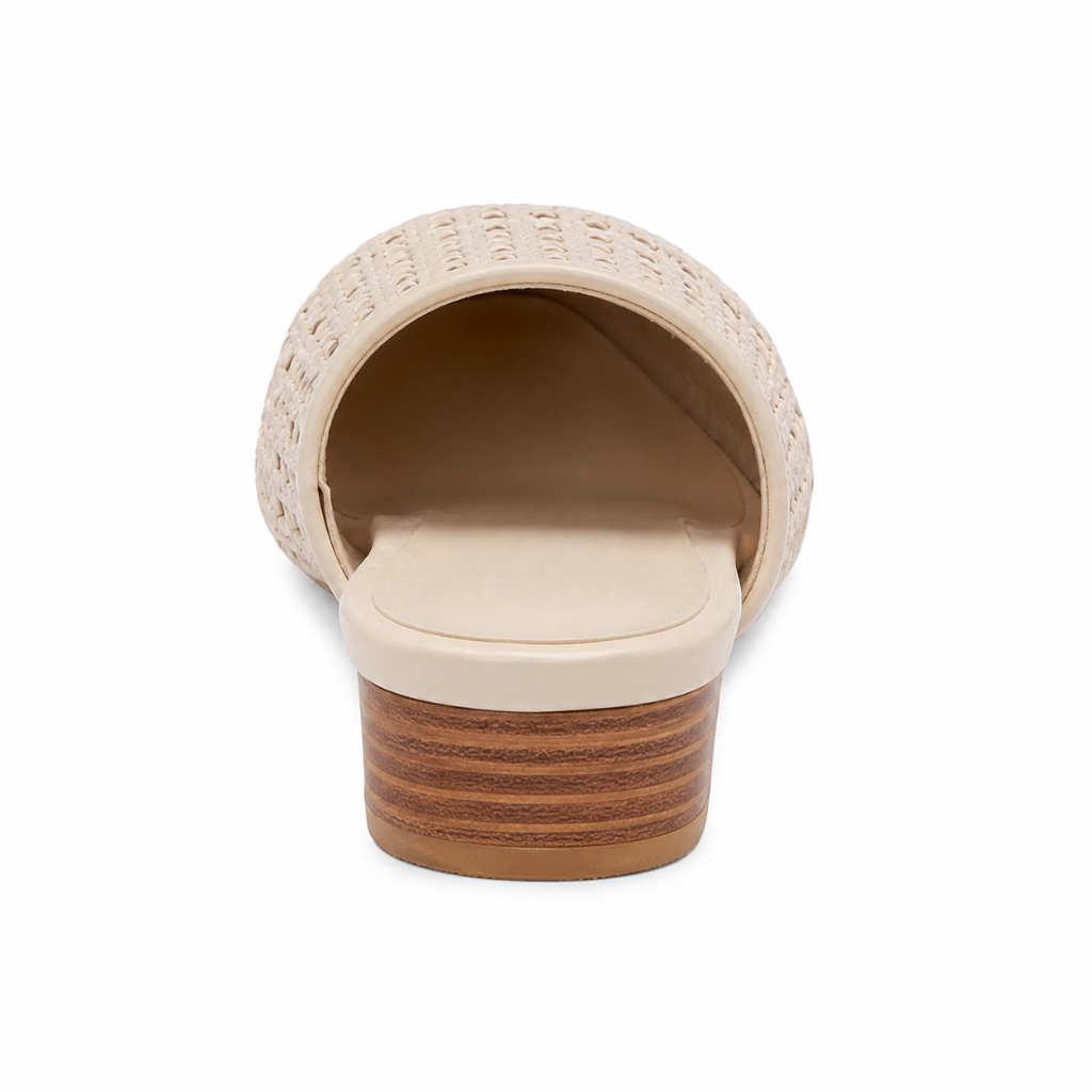 Marais women's white mules heel detail