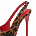 Saint-Tropez women's red leopard print court shoes heel detail