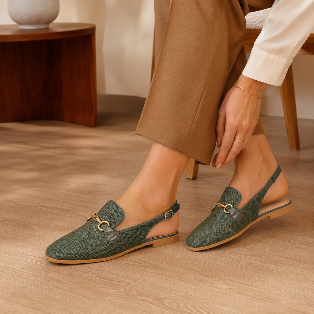 Venice women's green mules alternate angle
