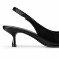 Deauville women's black court shoes pointed toe detail