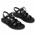 Monaco women's black sandals side profile