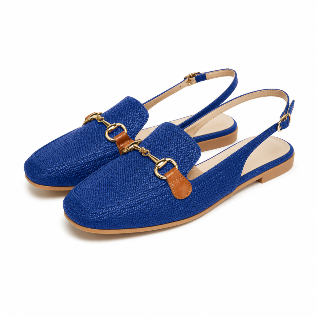 Venice women's blue mules side profile