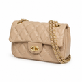 Louvre women's khaki shoulder bag side profile