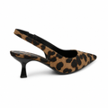 Deauville women's leopard print court shoes heel detail