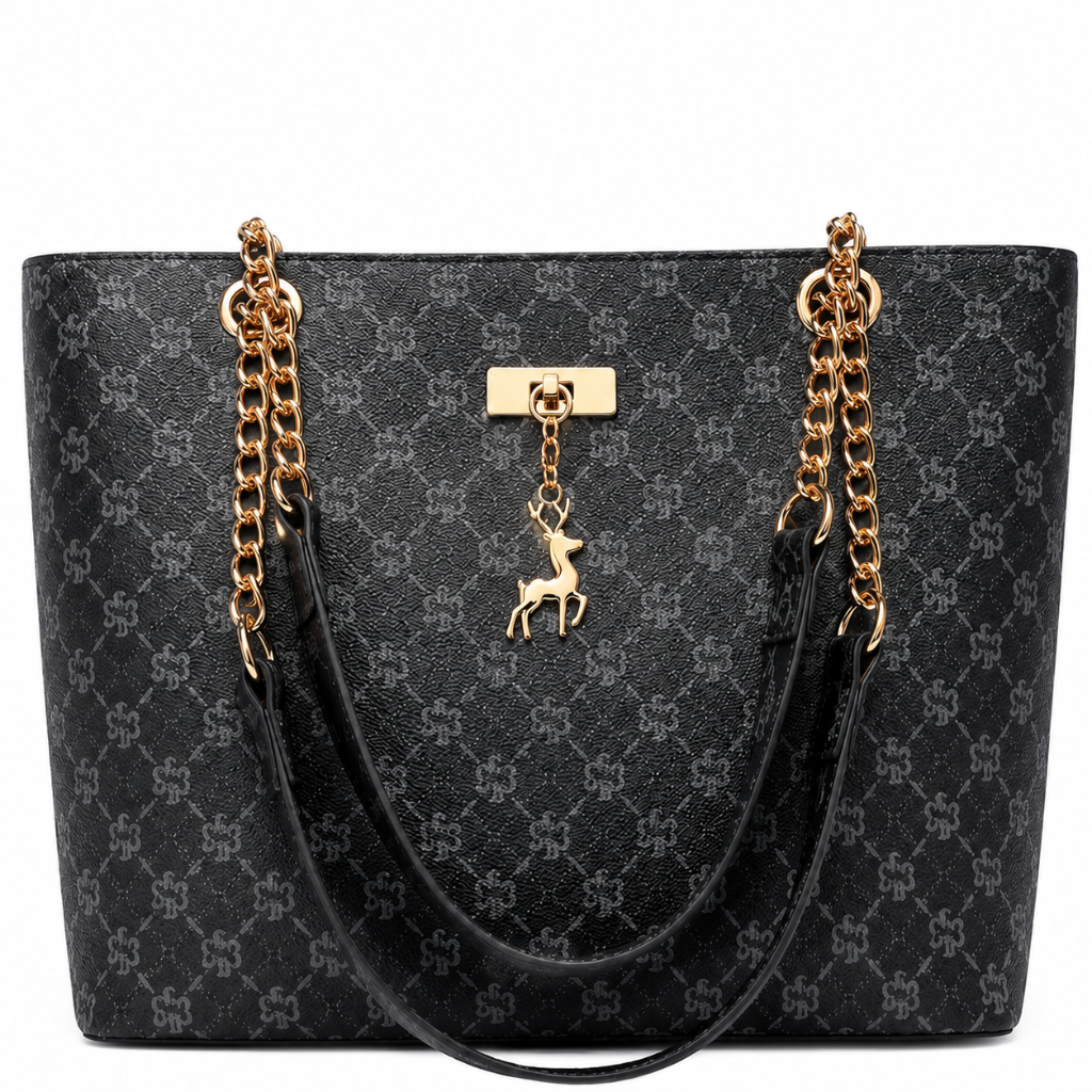 Venice women's black tote bag tassel detail