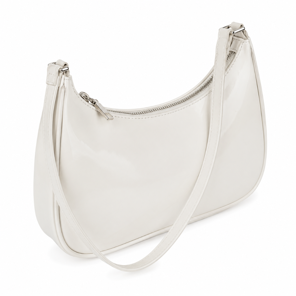 Rome women's white handbag PU material detail