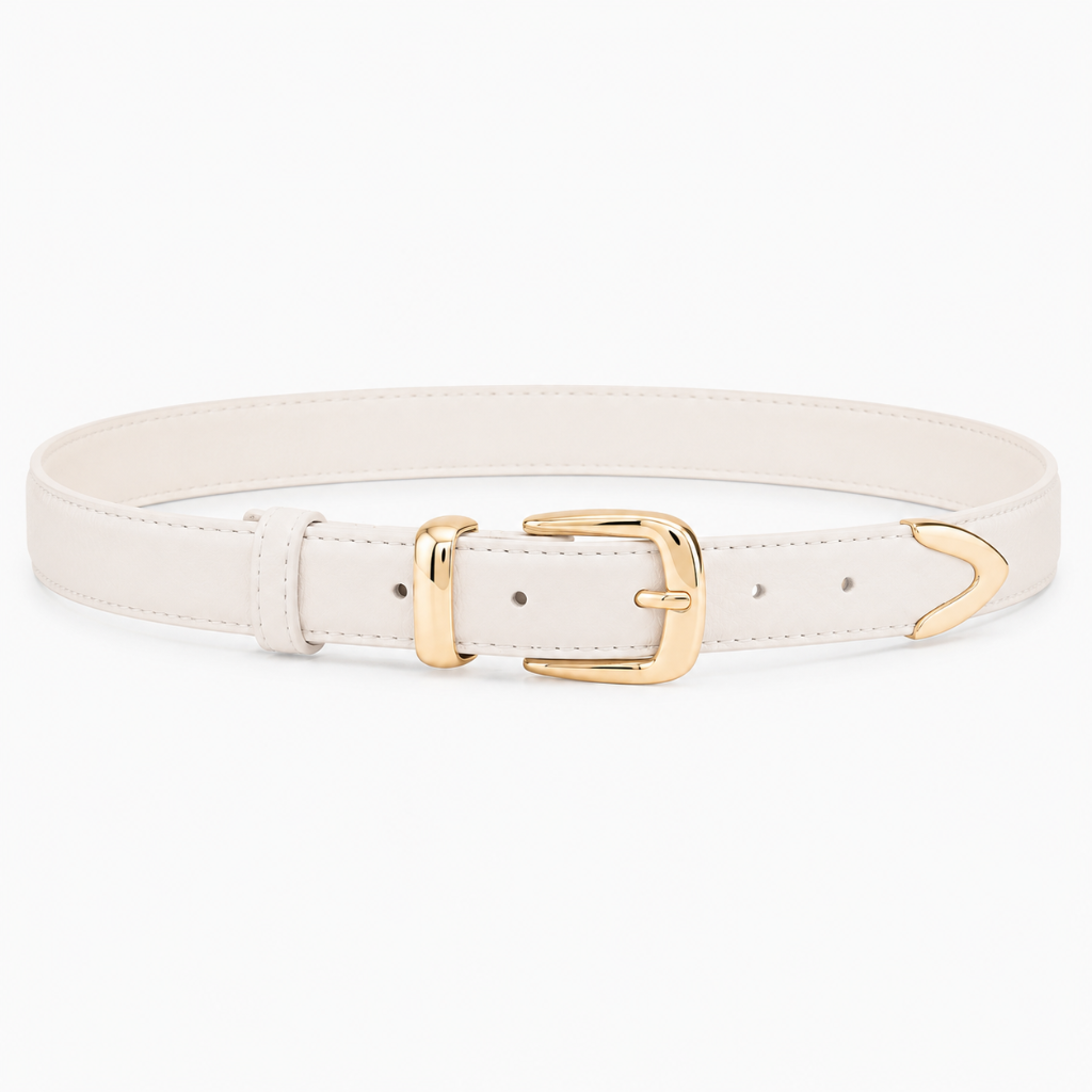 Sicily women's white leather belt