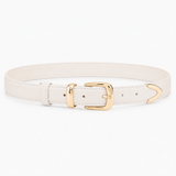 Sicily women's white leather belt