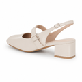Provence women's nude court shoes heel detail