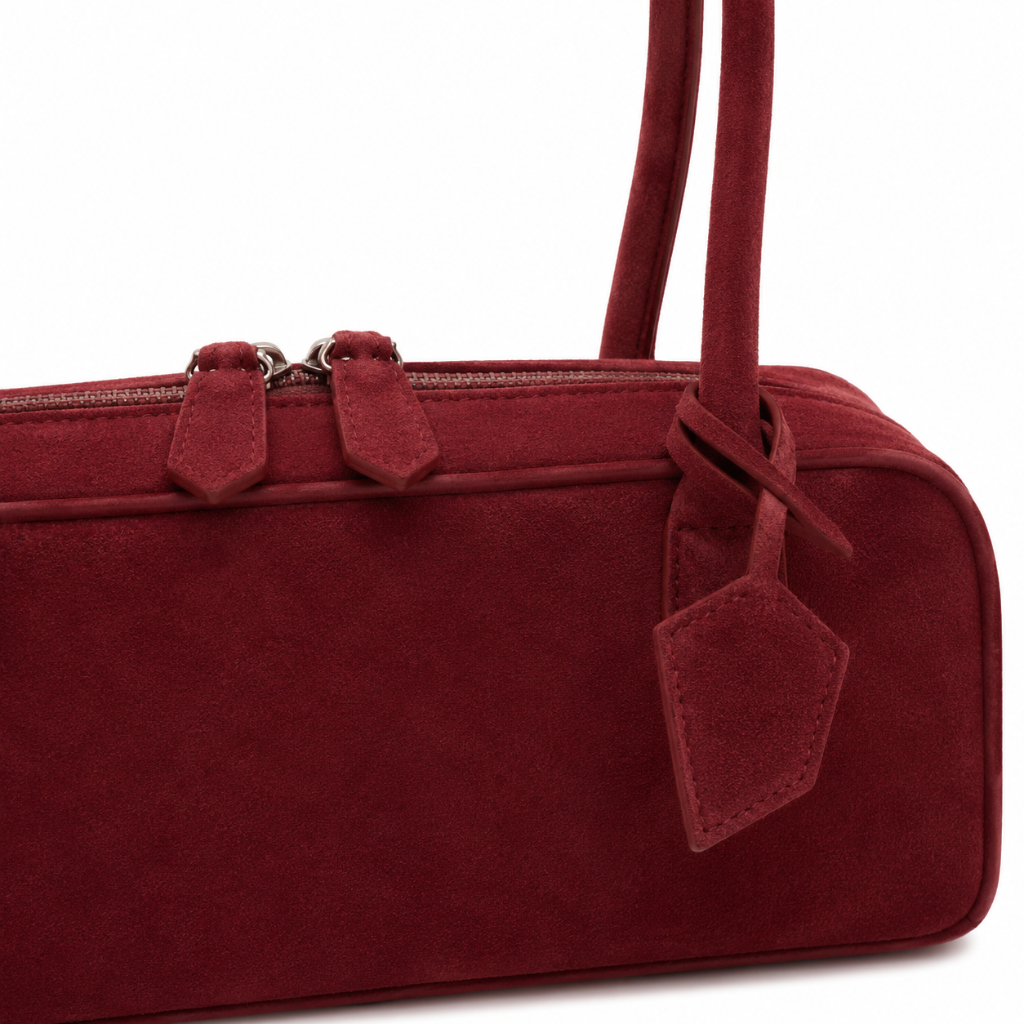 Luxembourg women's red shoulder bag side profile