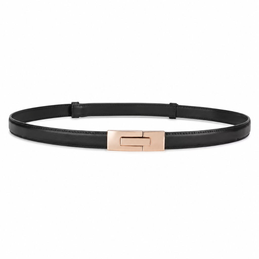 Prague women's black leather belt