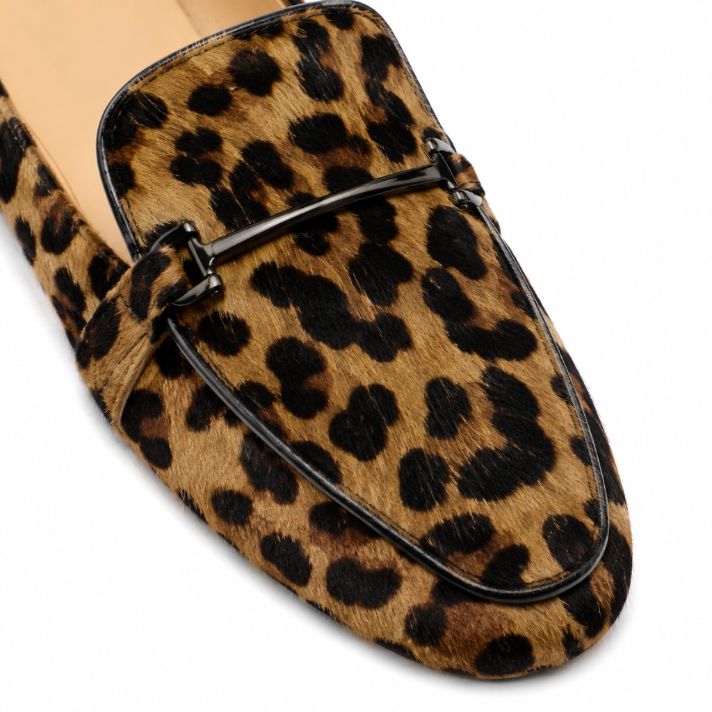 Rivoli women's leopard-print mules upper detail