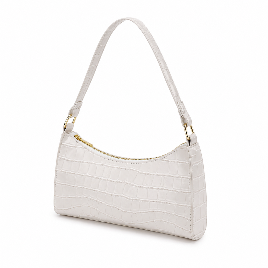 Capri women's white handbag side profile
