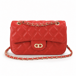 Louvre women's red shoulder bag