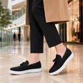 Monaco women's black loafers alternate angle