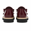 Strasbourg women's burgundy loafers heel detail