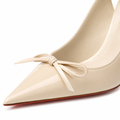 Loire women's off-white court shoes pointed toe detail