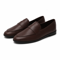 Bordeaux women's dark brown loafers side profile