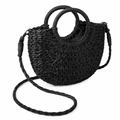 Sorrento women's black shoulder bag material detail