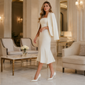 Lyon women's white court shoes additional view