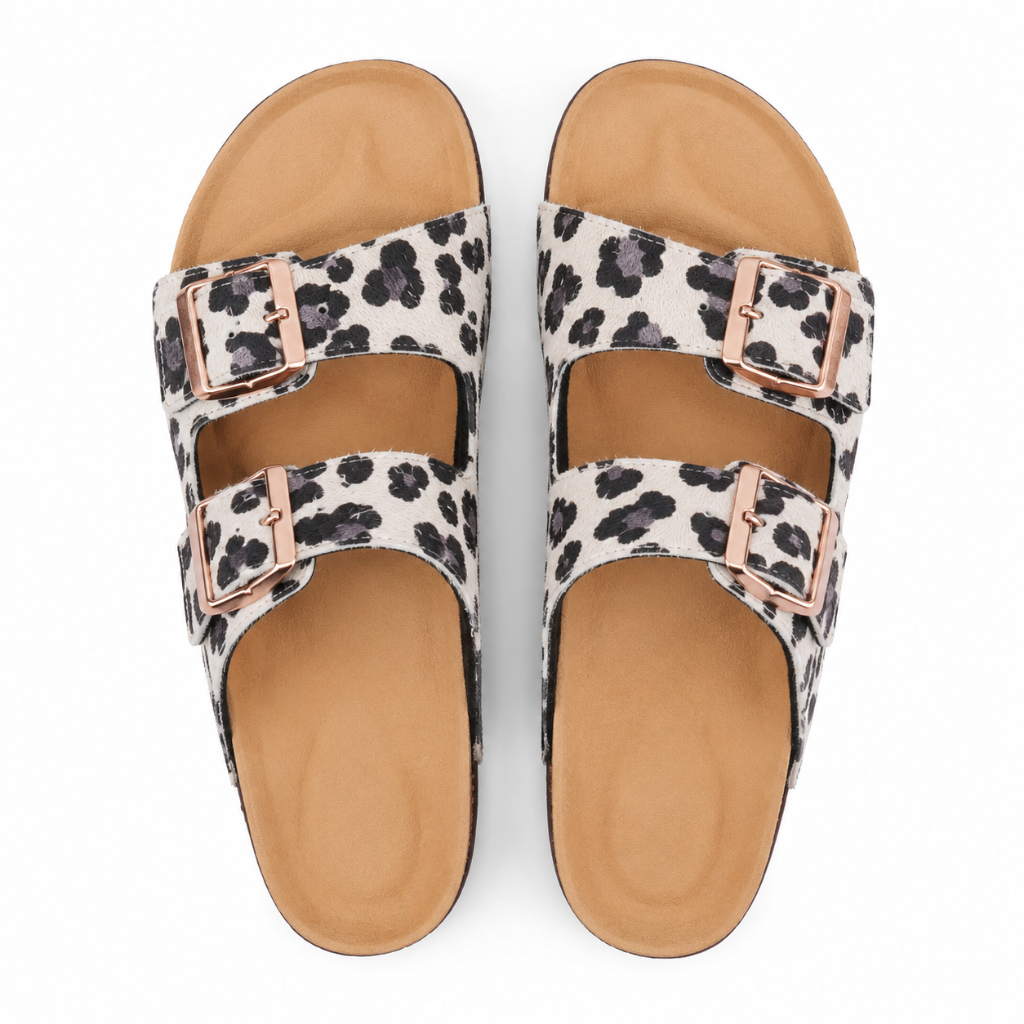 Colmar women's grey leopard-print sandals EVA insole detail