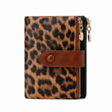 As women's brown leopard print wallet