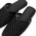 Concorde women's black mules upper detail