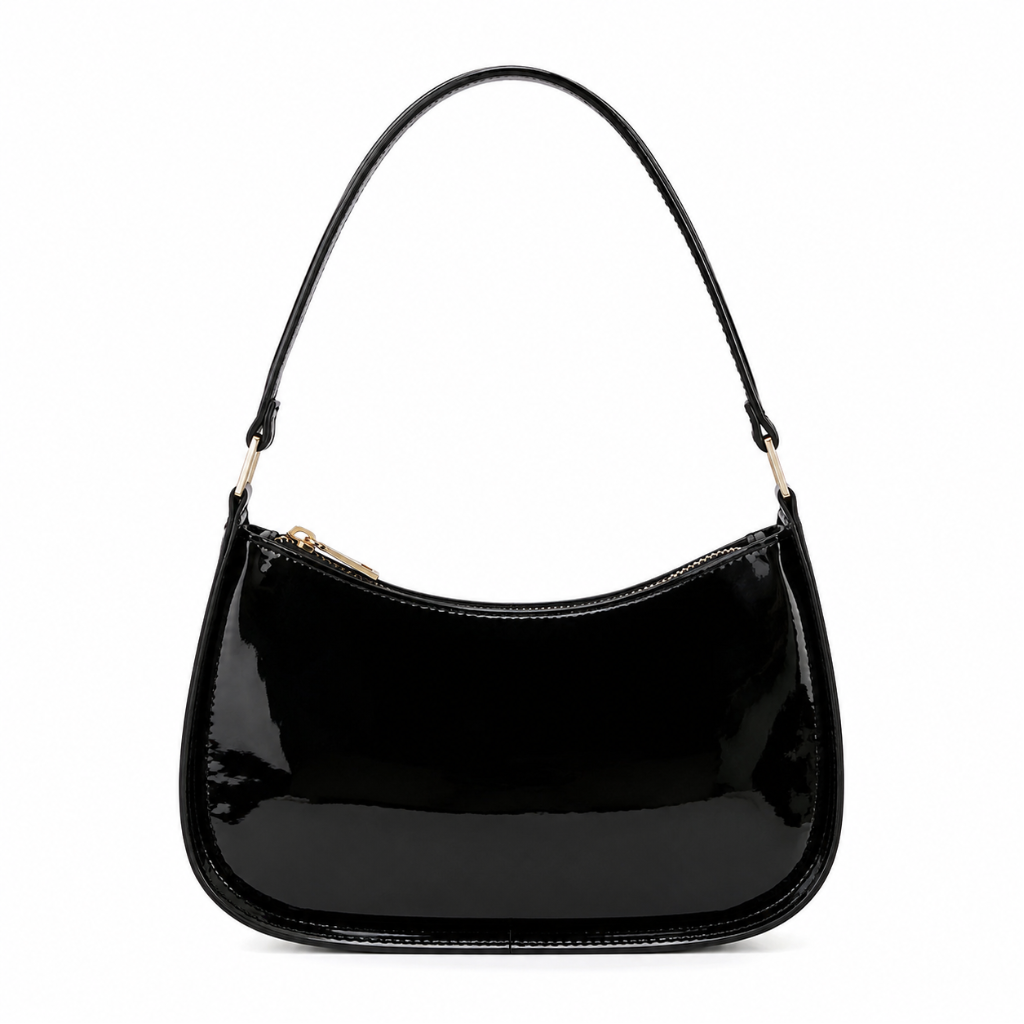 Rome women's black handbag interior phone pocket detail