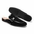 Florence women's black mules upper detail