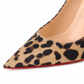 Versailles women's leopard print court shoes patent-finish detail