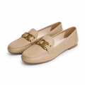 Nice women's khaki loafers side profile