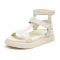 Versailles women's light neutral leather sandals upper detail