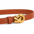 Vienna light brown leather belt strap detail