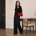 Rome women's red handbag zip closure detail