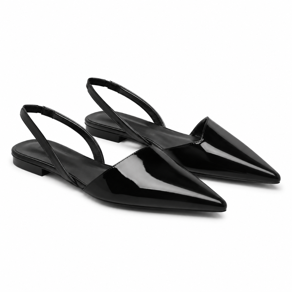 Bastille women's black mules heel detail