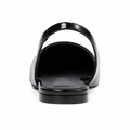 Bastille women's black mules buckle strap detail
