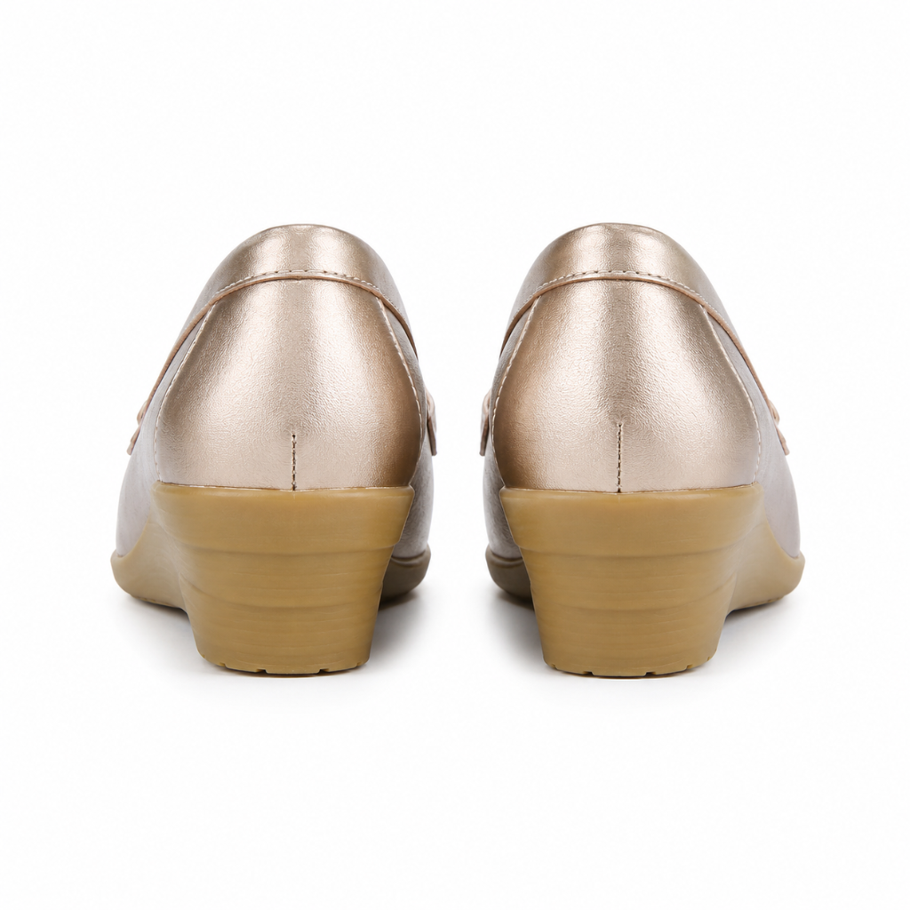 Avignon women's gold loafers sole detail