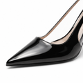 Cannes women's black court shoes upper detail