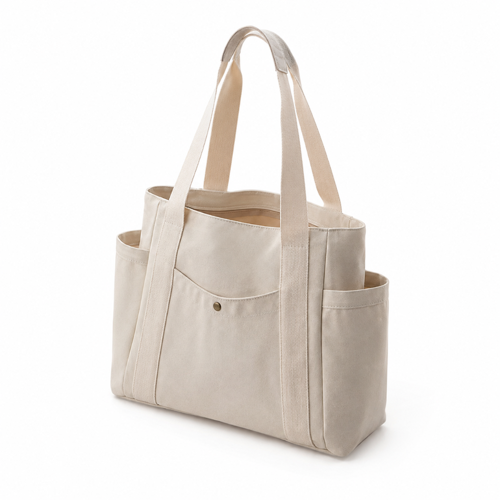Amalfi women's white tote bag side profile
