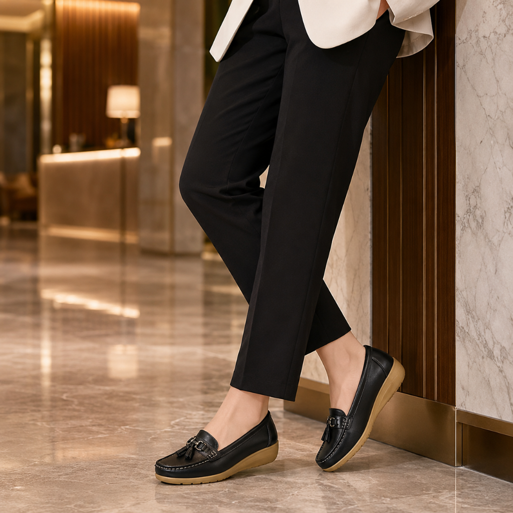 Avignon women's black loafers alternate angle