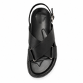Marseille women's black leather sandals sole detail