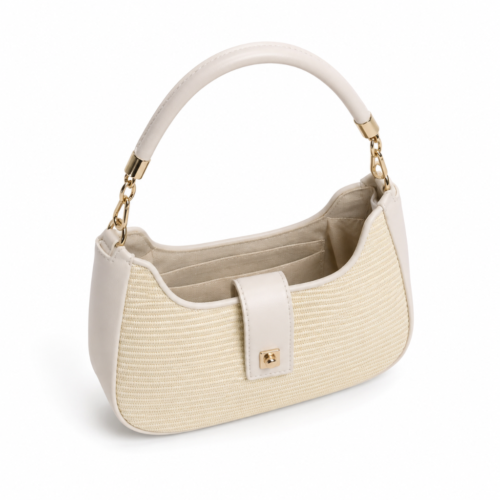 Florence women's white crossbody bag PU material detail