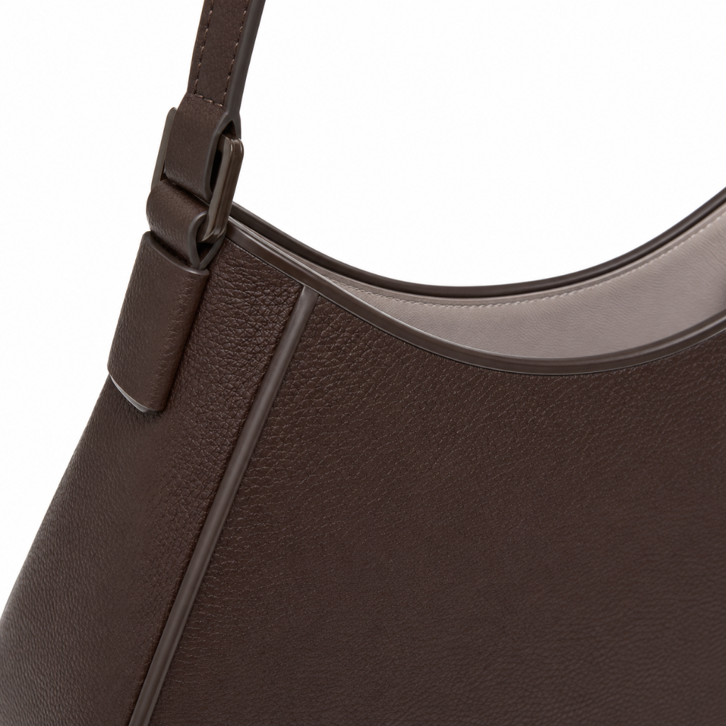Sorbonne women's dark brown shoulder bag side profile