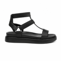Versailles women's black leather sandals