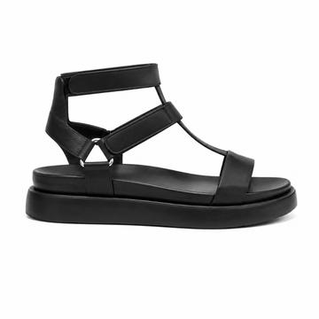 Versailles women's black leather sandals