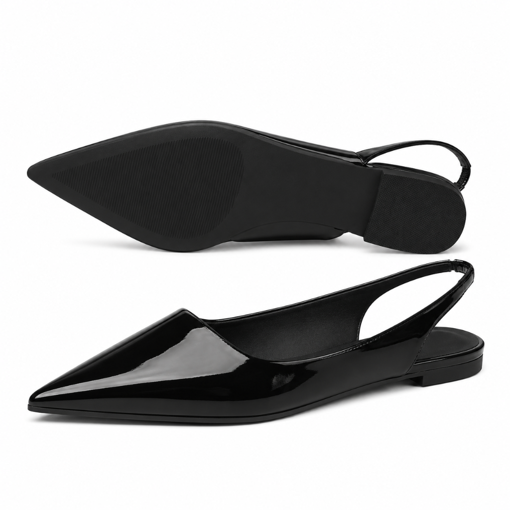 Bastille women's black mules side profile