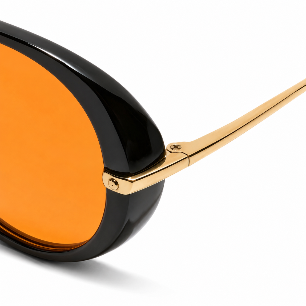 Majorca black and orange sunglasses side profile