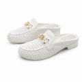 Opera women's white mules side profile